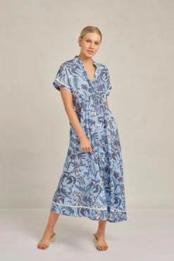 Women Alessandra Candice Wave Dress Paradise - Cornflower