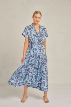 Women Alessandra Candice Wave Dress Paradise - Cornflower