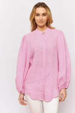 Women Alessandra Charade Shirt - Pink Houndstooth