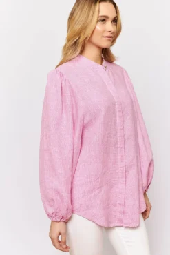 Women Alessandra Charade Shirt - Pink Houndstooth