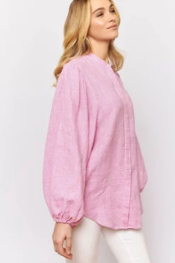 Women Alessandra Charade Shirt - Pink Houndstooth