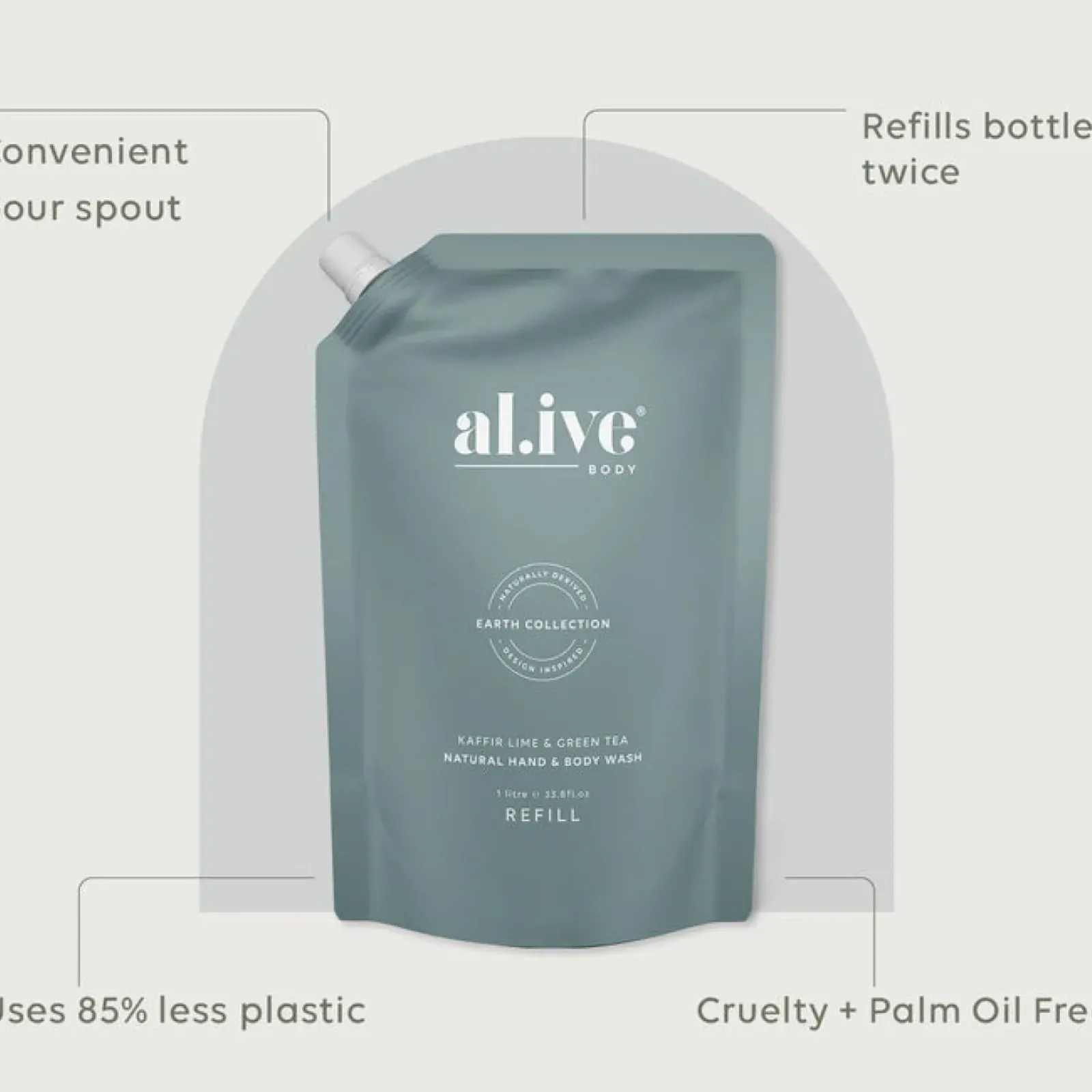 Al.ive Kaffir Lime & Green Tea Wash - Refill