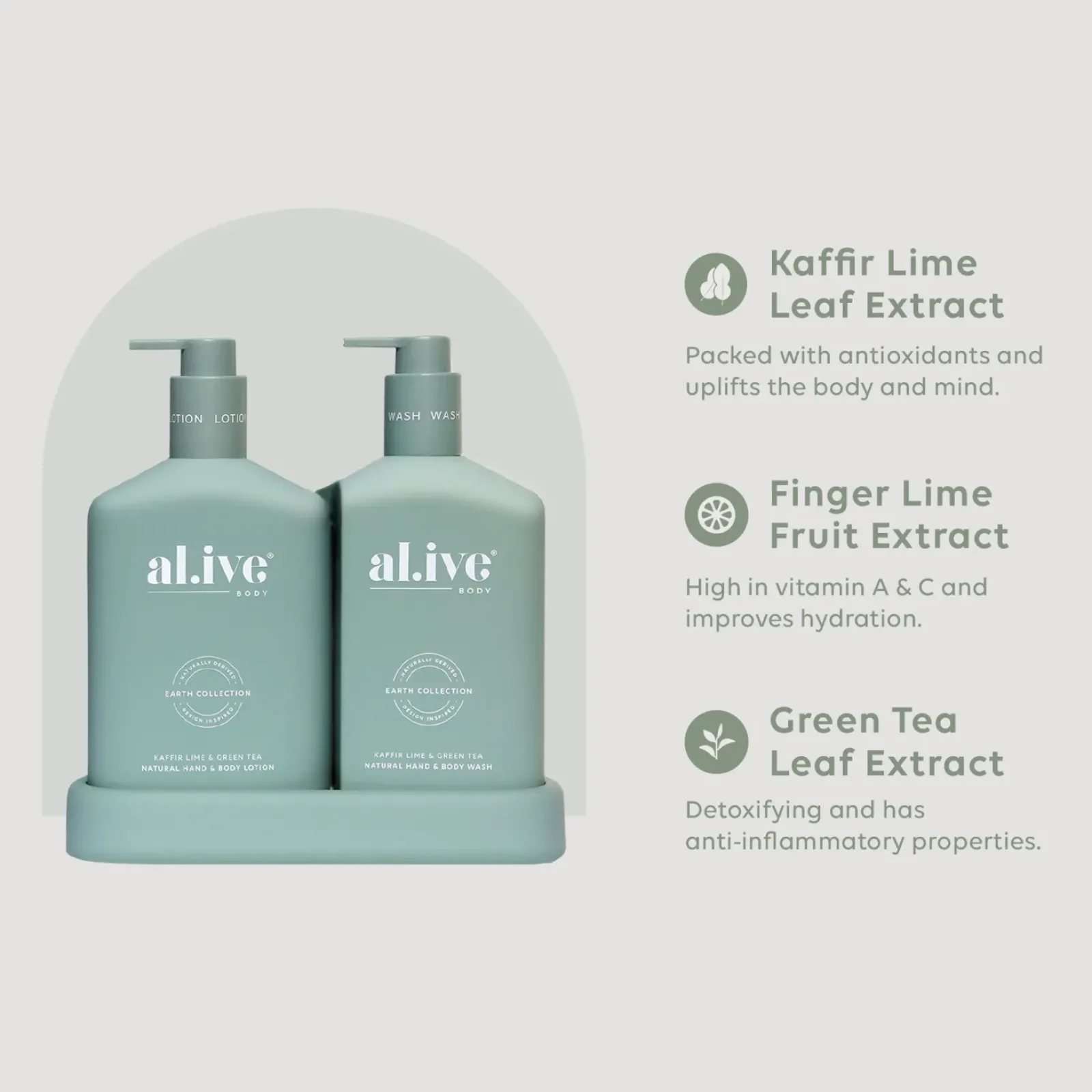 Al.ive Wash & Lotion Duo - Kaffir Lime & Green Tea