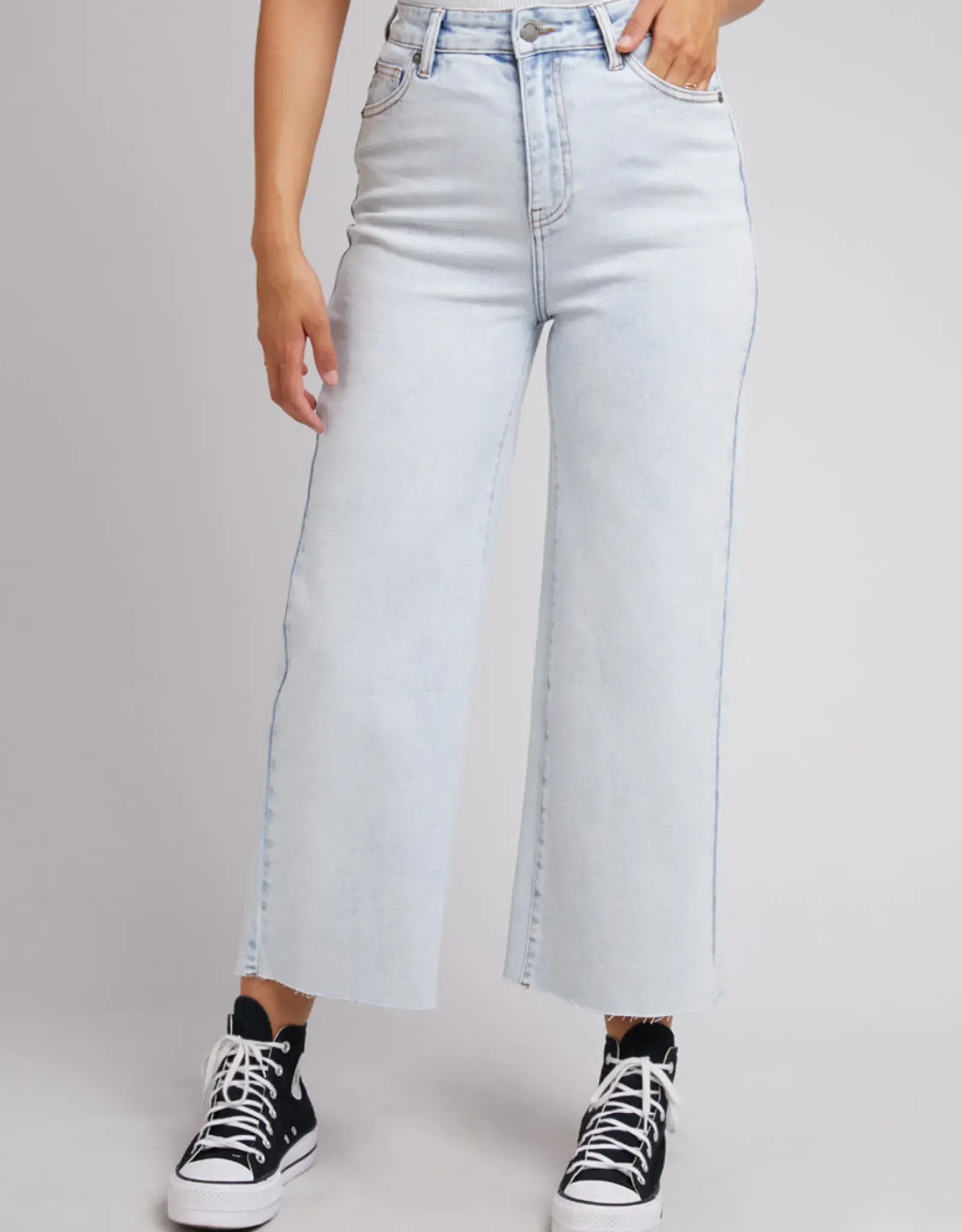 Women All About Eve Charlie High Rise Wide Leg Jean - Bleach Denim