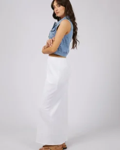 Women All About Eve Harper Denim Vest- Light Blue