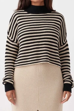 Women ARCAA June Cropped Sweater - Sand & Black