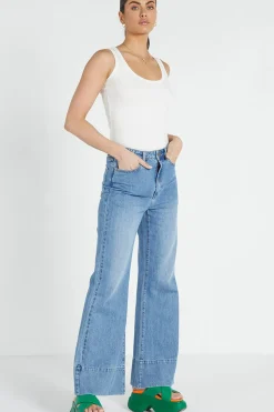 Women Bohemian Traders Flared Jean - Light Blue