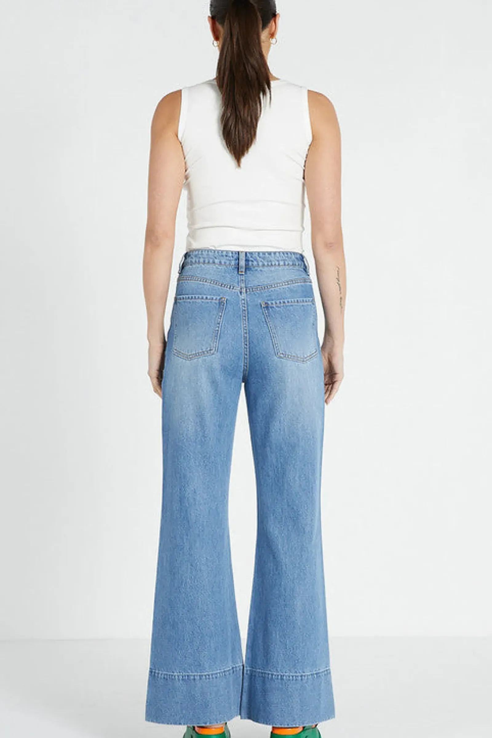 Women Bohemian Traders Flared Jean - Light Blue