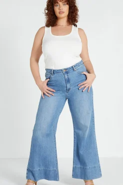 Women Bohemian Traders Flared Jean - Light Blue