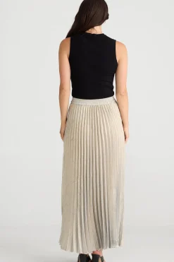 Women Brave & True Brave & True Alias Pleated Skirt - Champagne