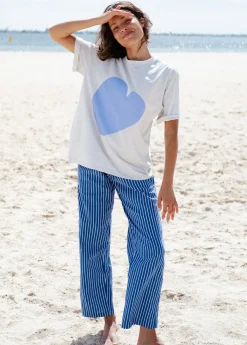 Women Cartel & Willow Cartel & Willow Cornflower Heart Tee - Marle/Cornflower