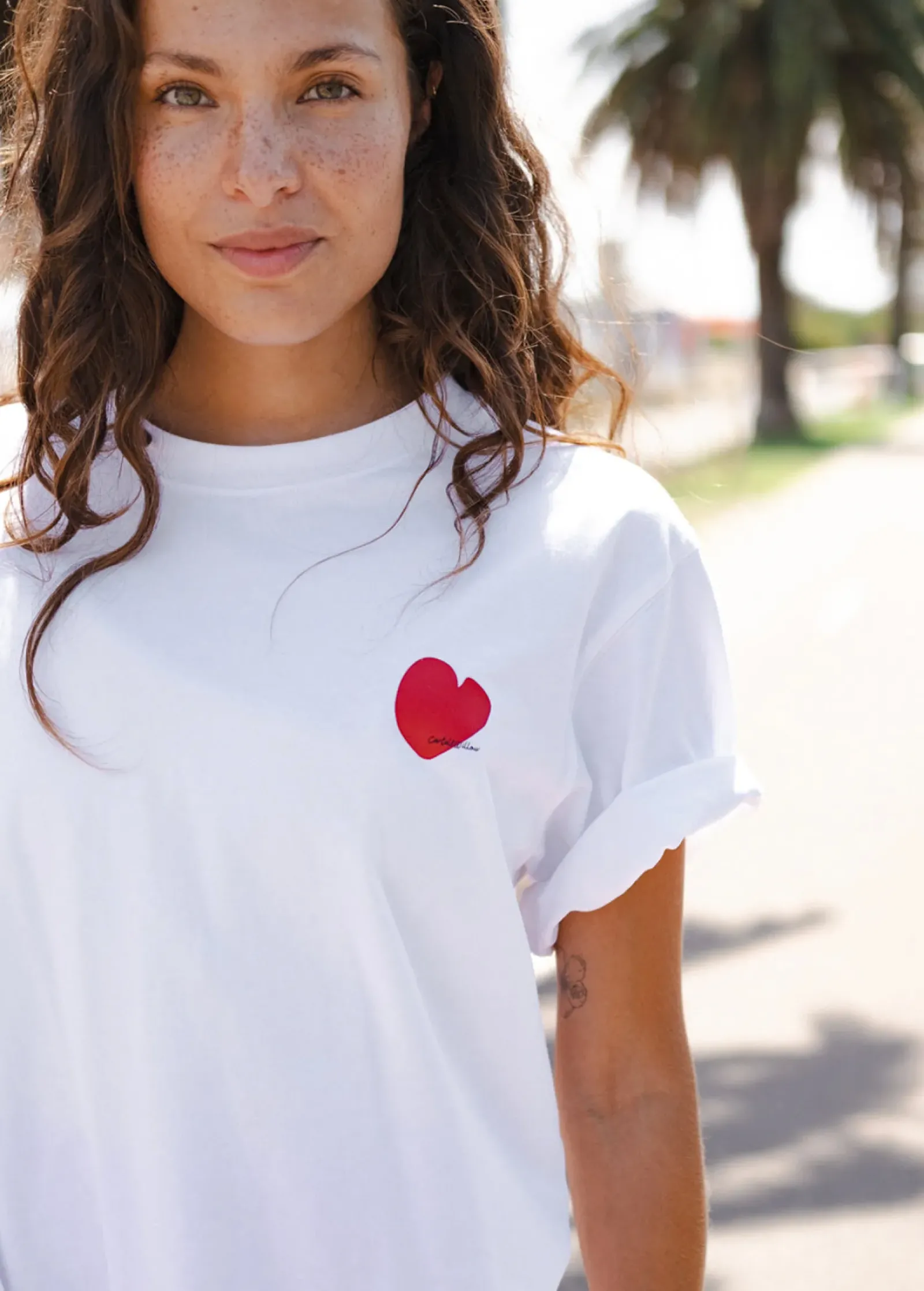 Women Cartel & Willow Cartel & Willow Mini Heart Tee - White/Deep Red