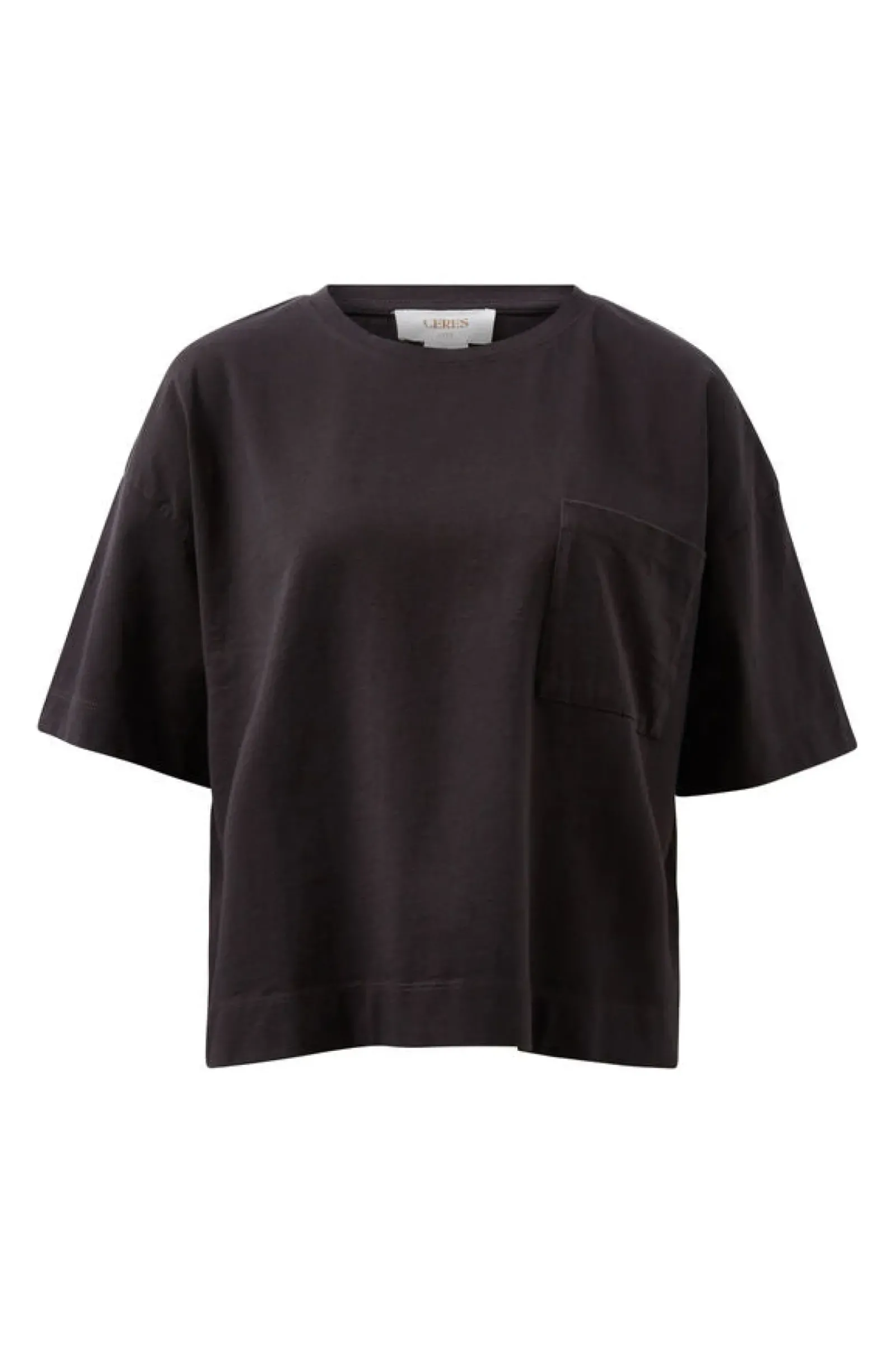 Women Ceres Life Boxy Pocket Tee- Phantom