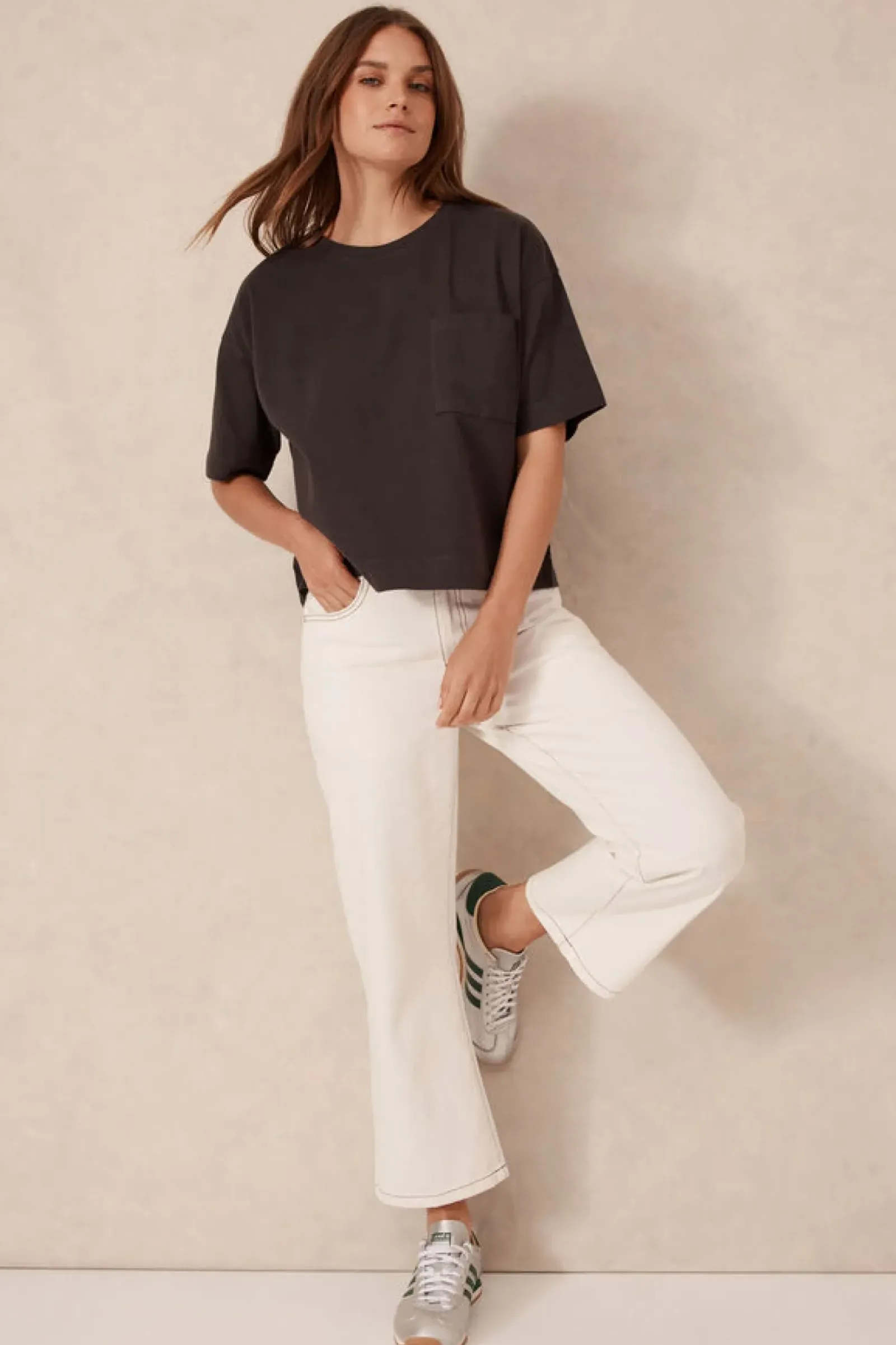 Women Ceres Life Boxy Pocket Tee- Phantom