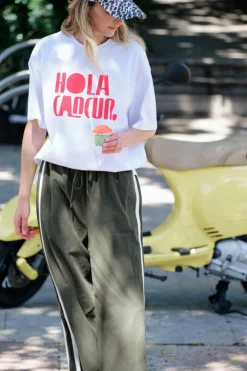 Women Ceres Life Boyfriend Tee - Hola Cancun Heritage Red