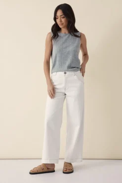 Women Ceres Life Classic Wide Leg Jean - Fresh Ecru