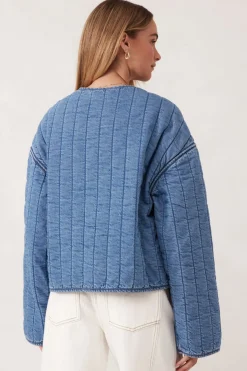 Women Ceres Life Comfy Quilted Boxy Jacket - Worn Blue