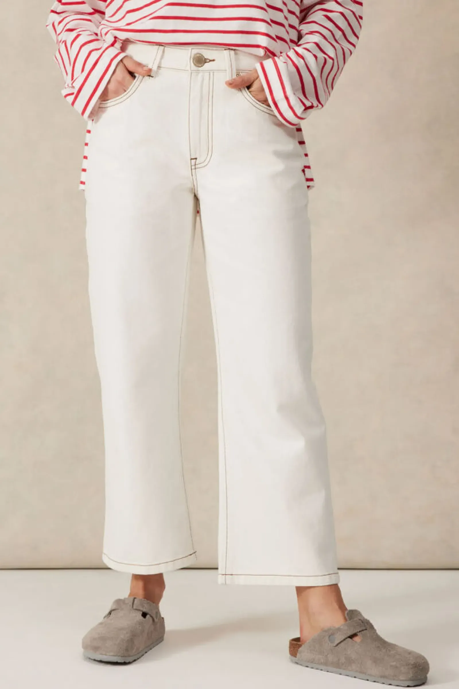 Women Ceres Life Crop Frenchie Jean - Fresh Ecru