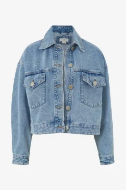 Women Ceres Life Cropped Denim Jacket - Vintage Blue