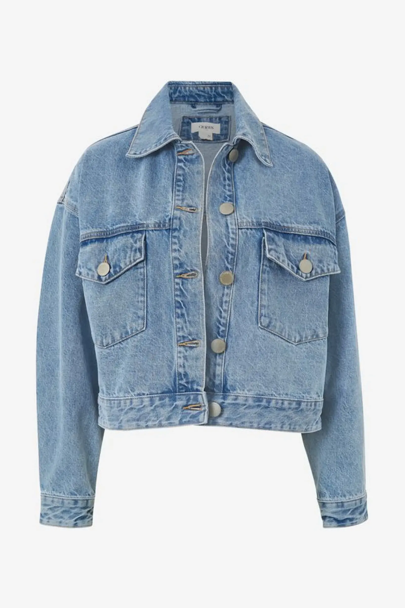 Women Ceres Life Cropped Denim Jacket - Vintage Blue