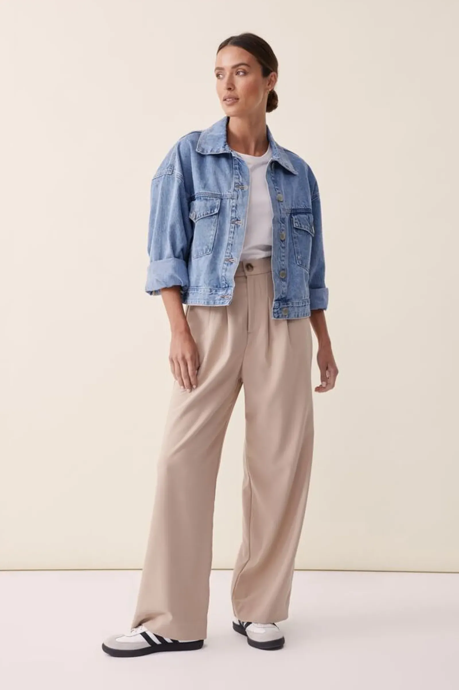 Women Ceres Life Cropped Denim Jacket - Vintage Blue