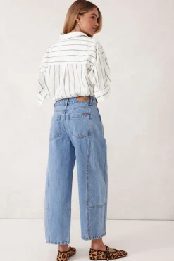 Women Ceres Life Darted Barrel Jean - Vintage Blue