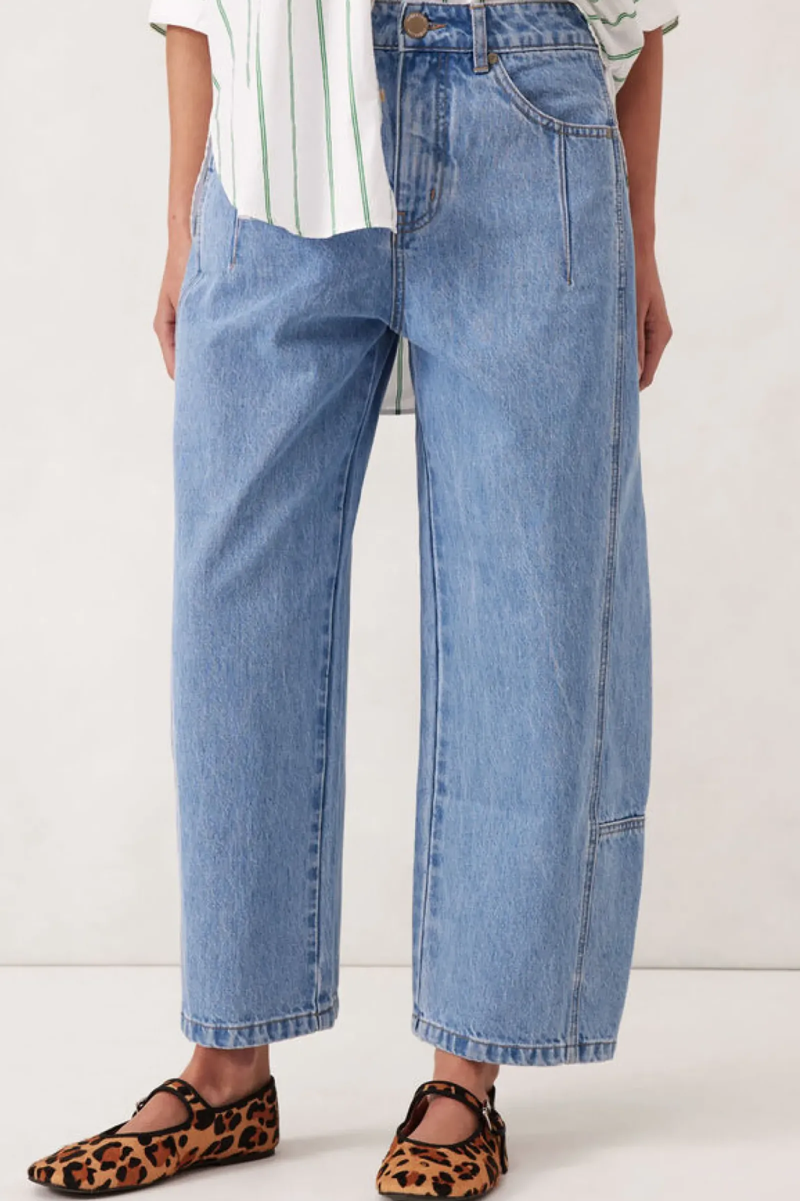 Women Ceres Life Darted Barrel Jean - Vintage Blue