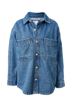 Women Ceres Life Denim Side Pocket Shacket - Fresh Indigo