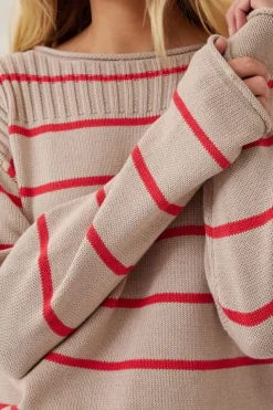 Women Ceres Life Ladder Stitch Knit - String Heritage Red Stripe