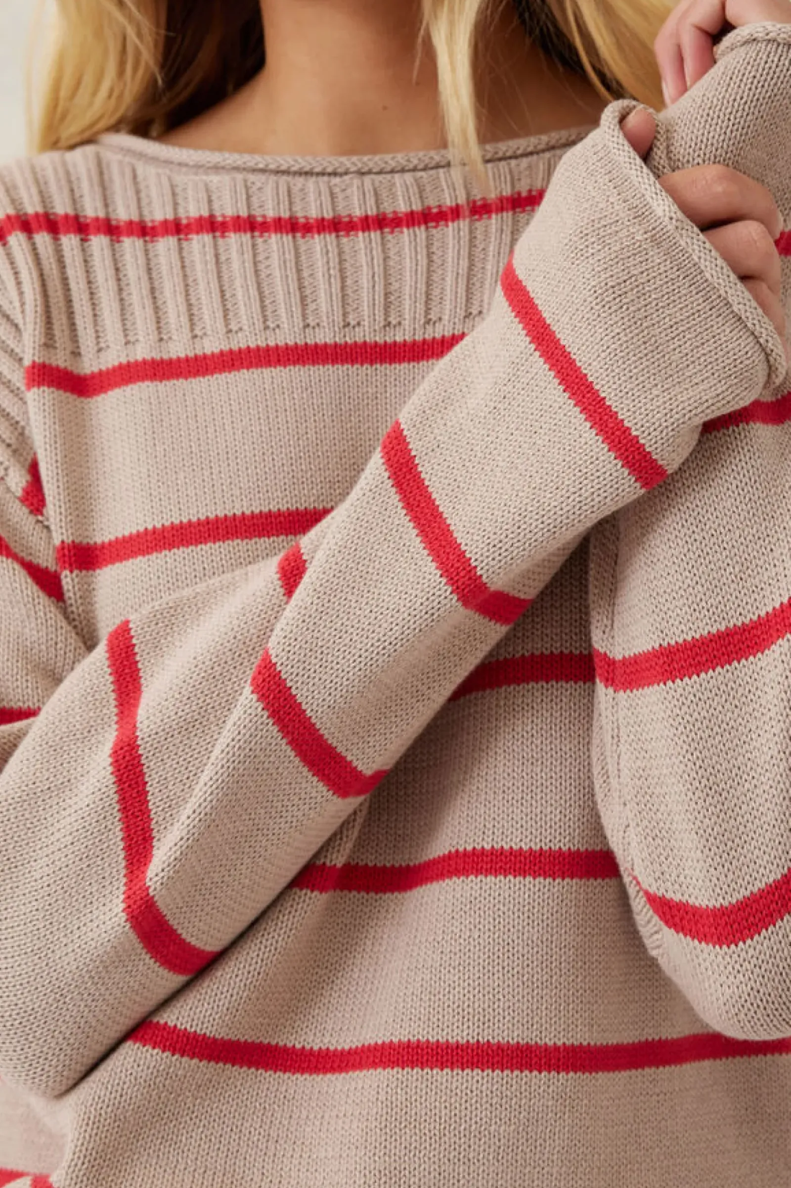 Women Ceres Life Ladder Stitch Knit - String Heritage Red Stripe