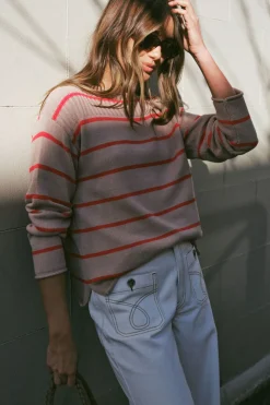 Women Ceres Life Ladder Stitch Knit - String Heritage Red Stripe