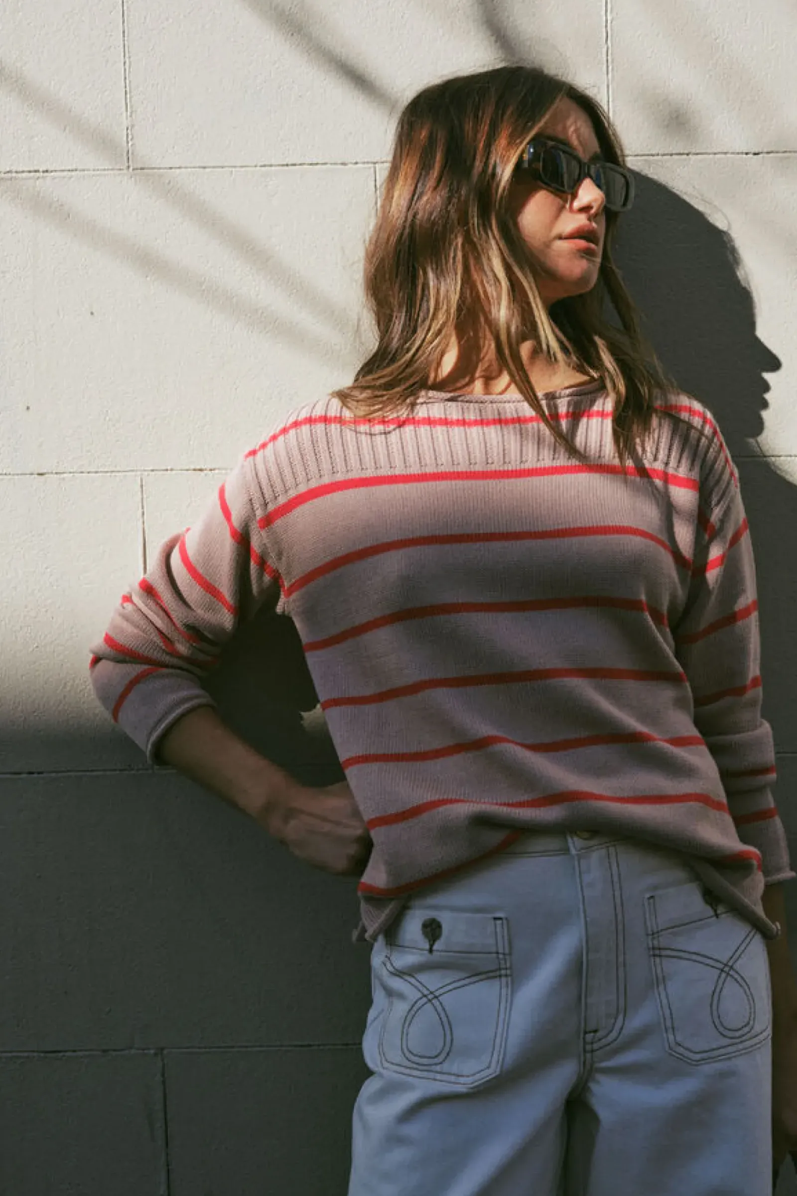 Women Ceres Life Ladder Stitch Knit - String Heritage Red Stripe