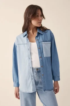 Women Ceres Life Long Sleeve Denim Shirt - Indigo