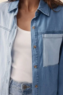 Women Ceres Life Long Sleeve Denim Shirt - Indigo