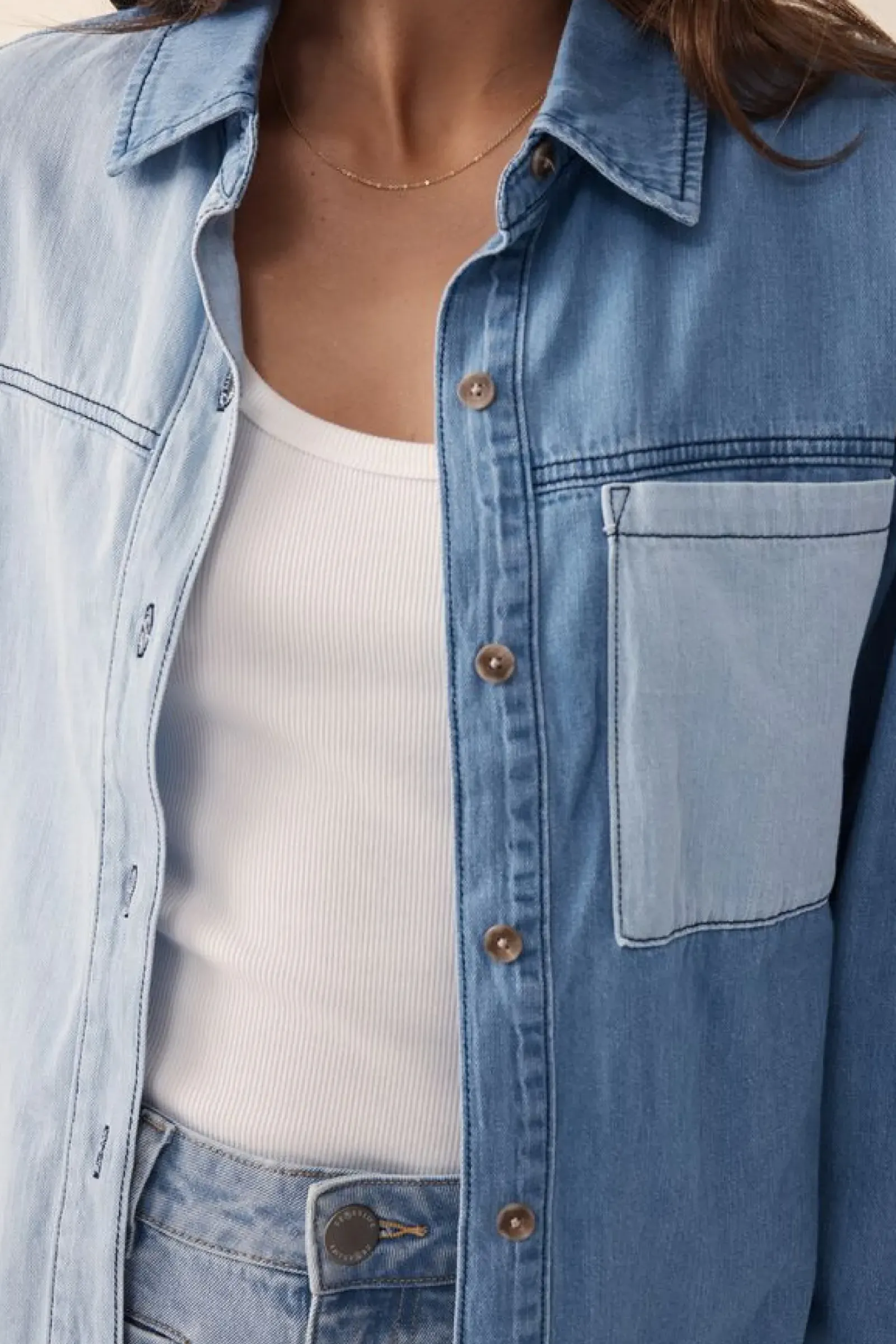 Women Ceres Life Long Sleeve Denim Shirt - Indigo