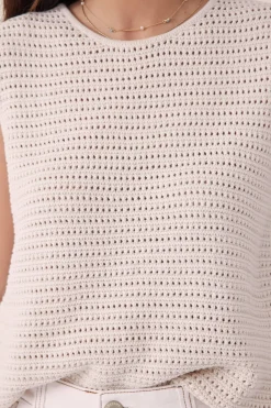 Women Ceres Life Mesh Knit Tank - Ecru