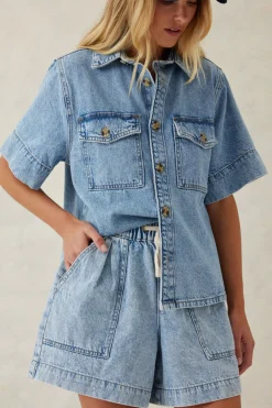 Ceres Life Relaxed Everyday Short - Vintage Blue Denim