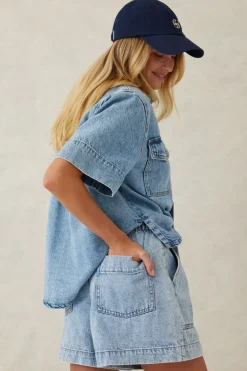 Ceres Life Relaxed Everyday Short - Vintage Blue Denim