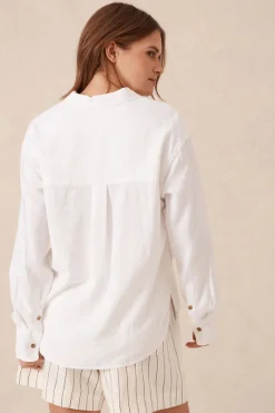 Women Ceres Life Relaxed Pocket Shirt- White
