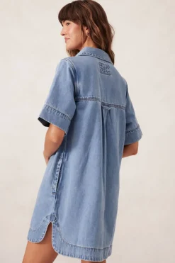 Women Ceres Life Relaxed Shirt Dress - Mid Vintage Blue