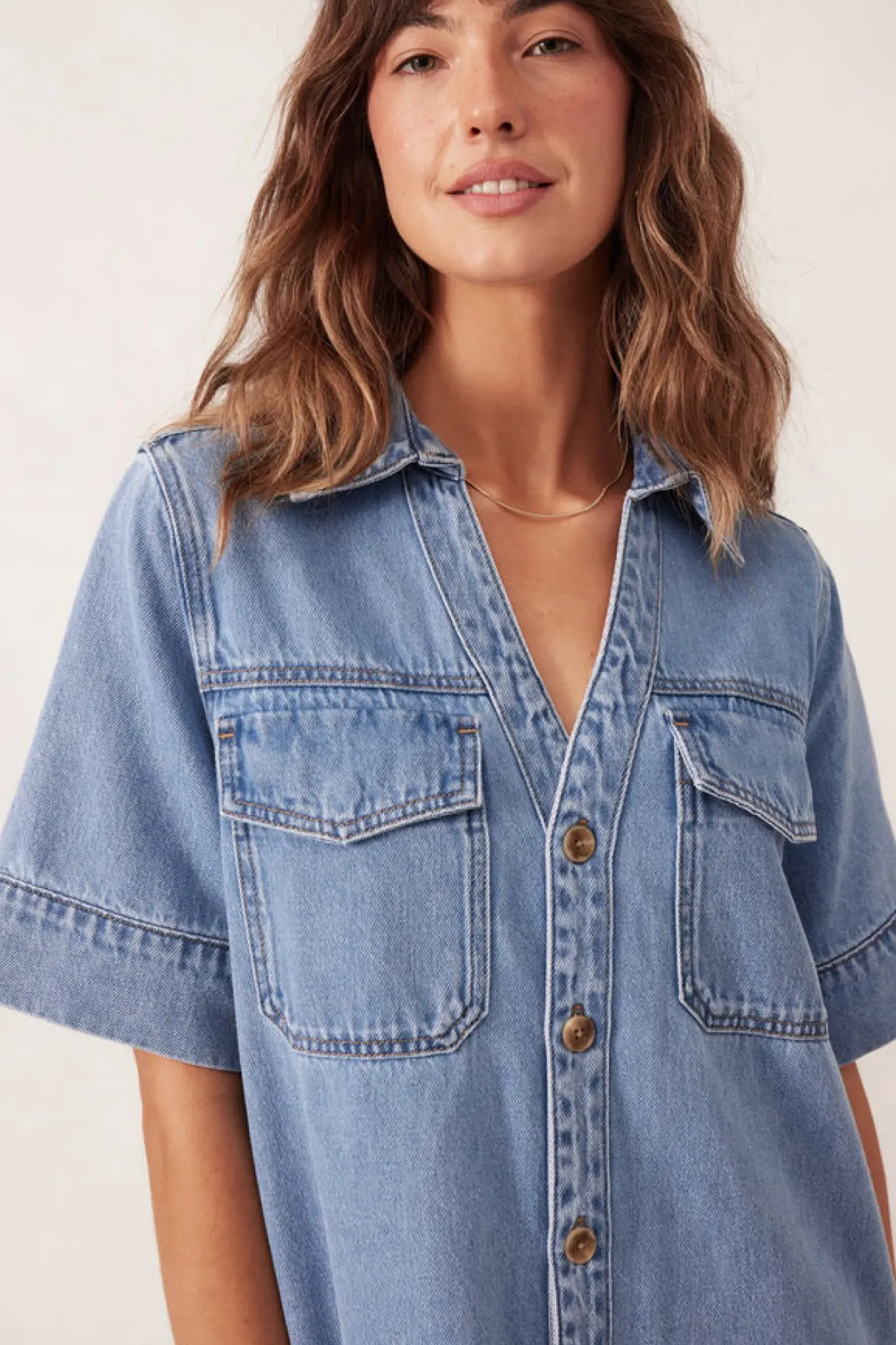 Women Ceres Life Relaxed Shirt Dress - Mid Vintage Blue