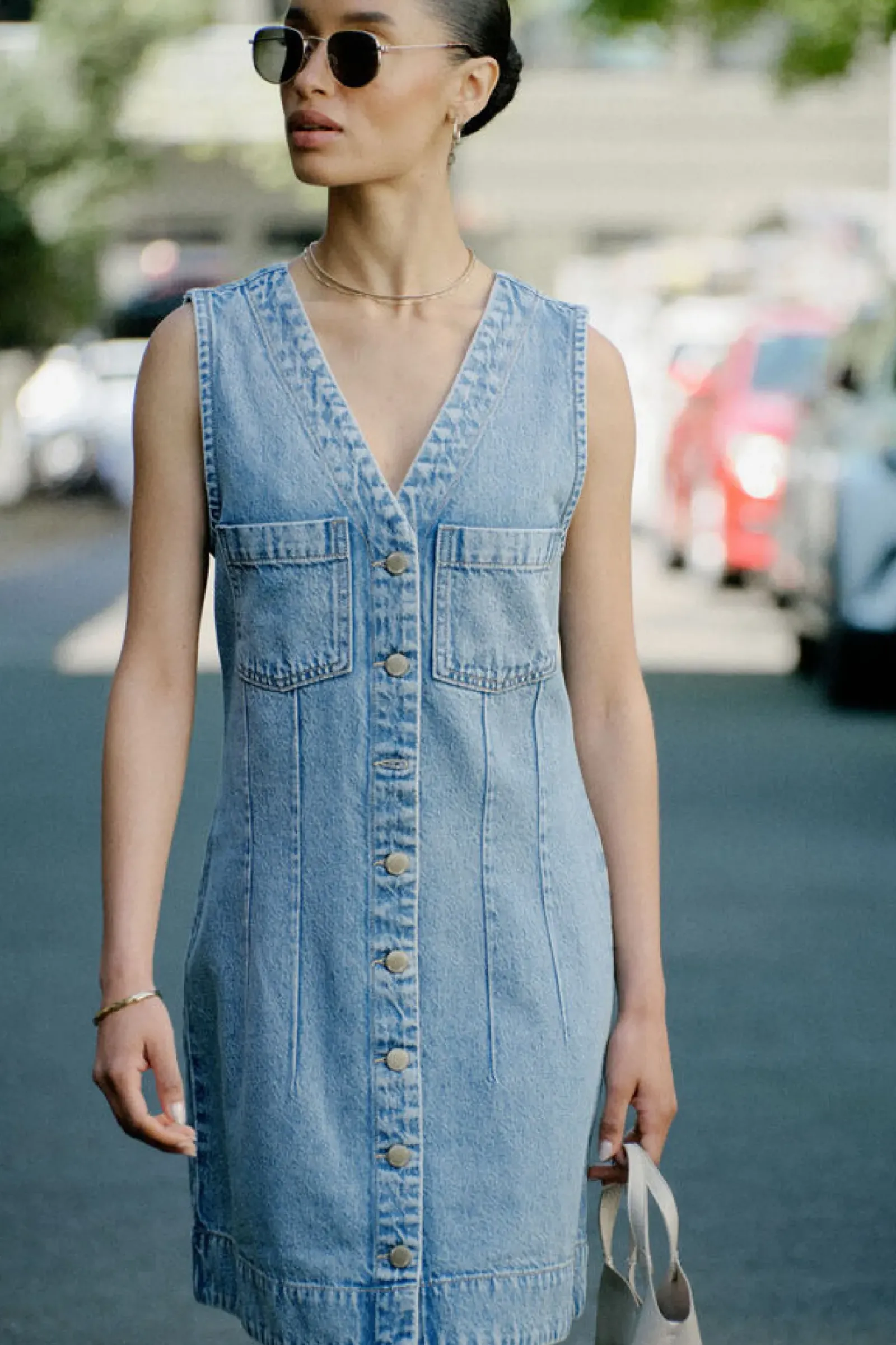 Women Ceres Life Seamed Mini Shift Dress - Mid Vintage Blue