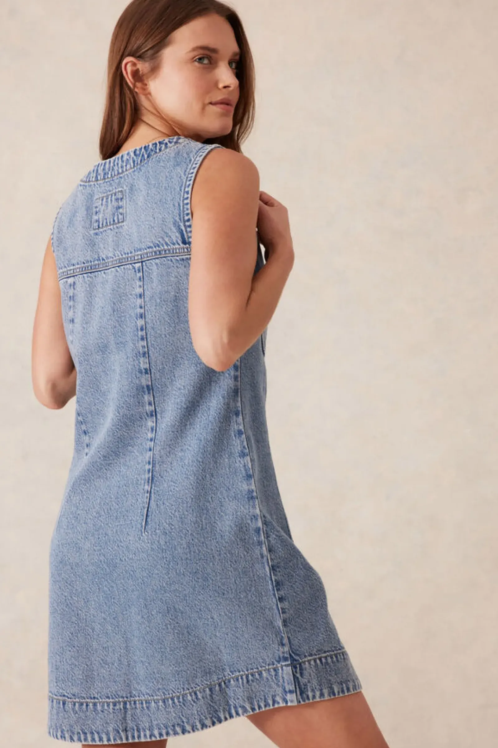 Women Ceres Life Seamed Mini Shift Dress - Mid Vintage Blue