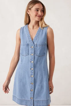 Women Ceres Life Seamed Mini Shift Dress - Vintage Blue