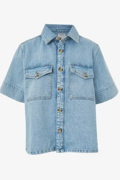 Women Ceres Life Short Sleeve Boxy Shirt - Vintage Blue Denim