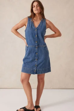 Women Ceres Life Side Pocket Mini Shift Dress - Fresh Indigo