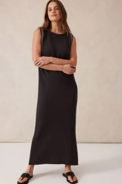 Women Ceres Life Sleeveless Boat Neck Knit Midi Dress - Phantom