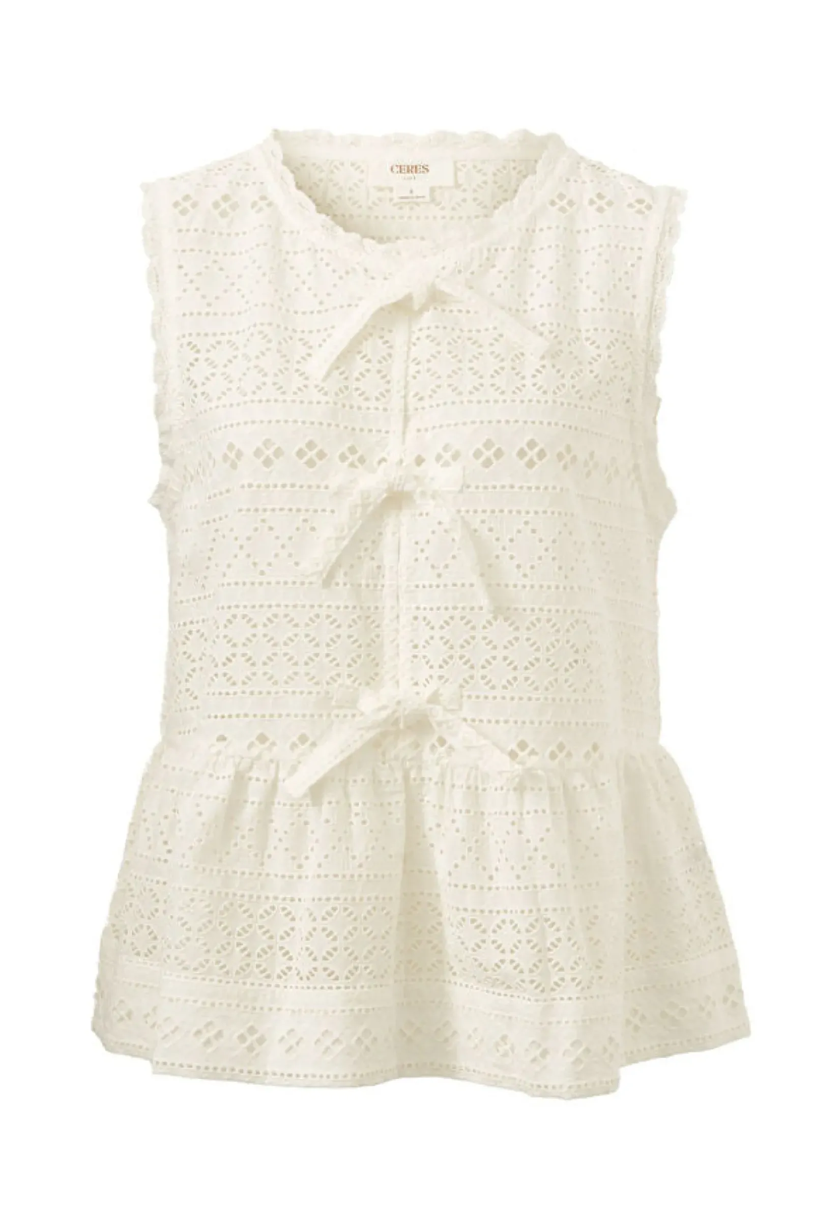 Women Ceres Life Sleeveless Tie Top - White