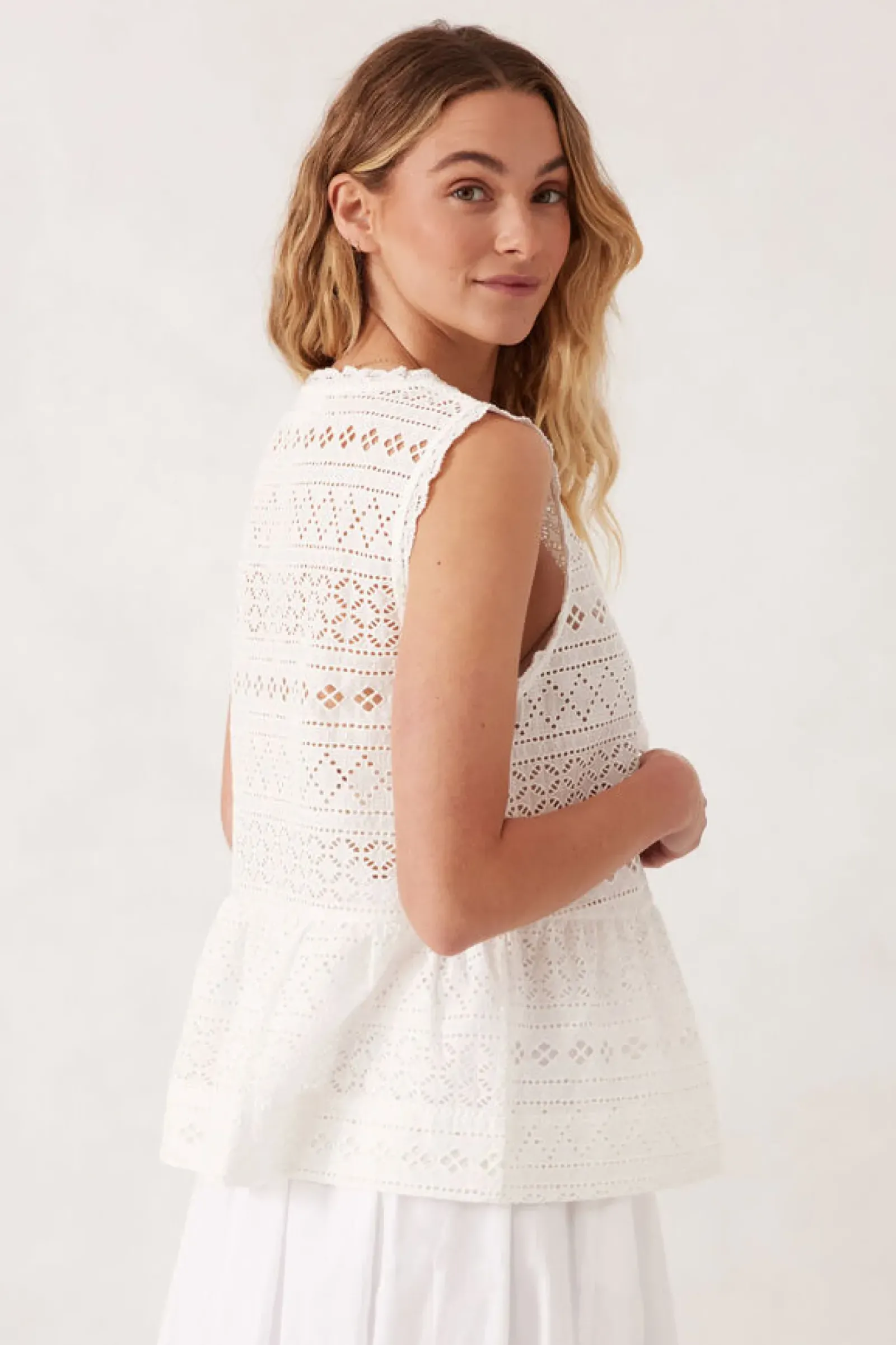 Women Ceres Life Sleeveless Tie Top - White