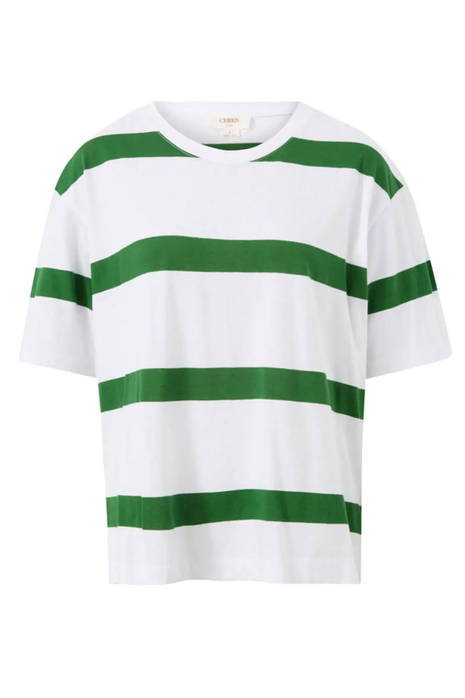 Women Ceres Life Slouchy Split Hem Tee - Winter Green Bold Stripe